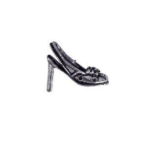 Silver overlay high heel shoe charm handcrafted in India for wholesale jewelry manufacturing