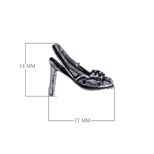 Silver overlay high heel shoe charm handcrafted in India for wholesale jewelry manufacturing