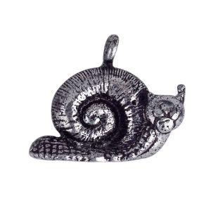 Silver overlay over copper snail charm handcrafted in India for wholesale jewelry making