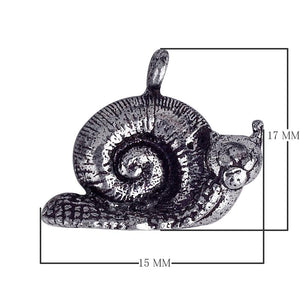 Silver overlay over copper snail charm handcrafted in India for wholesale jewelry making