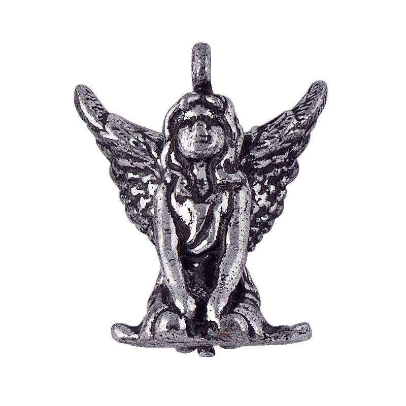 Silver overlay over copper angel charm handcrafted in India for wholesale jewelry production