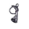 Silver overlay over copper horn charm handcrafted in India for wholesale jewelry manufacturing