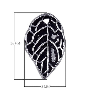 Silver overlay over copper leaf charm handcrafted in India for wholesale jewelry manufacturing
