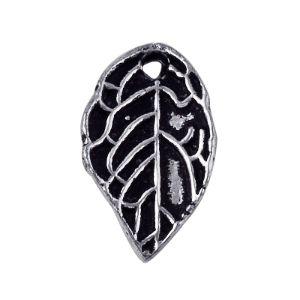 Silver overlay over copper leaf charm handcrafted in India for wholesale jewelry manufacturing