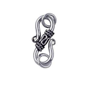Silver overlay over copper decorative S hook handcrafted in India for wholesale jewelry production