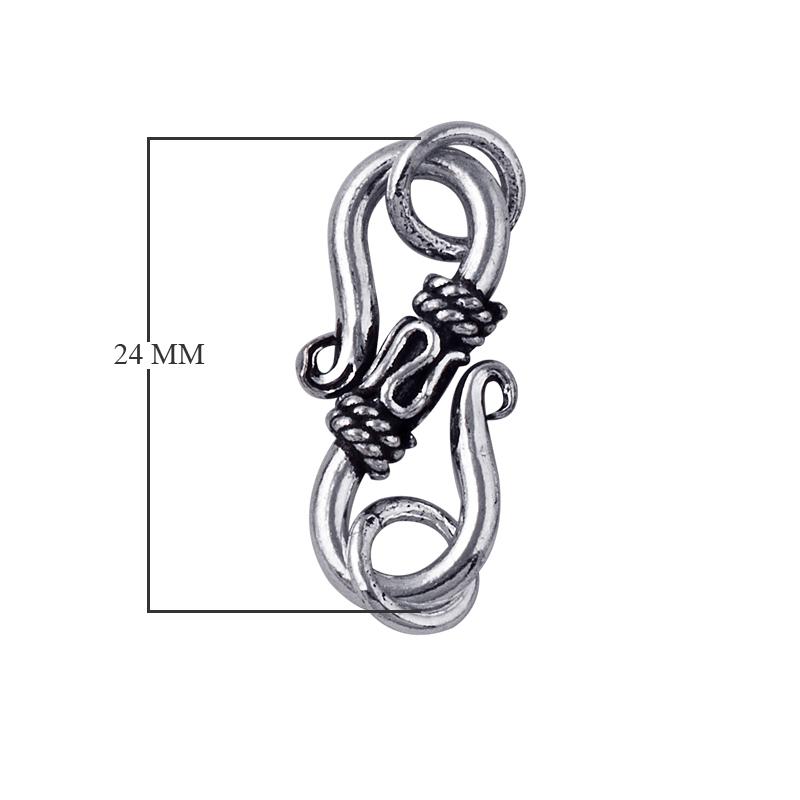CSF-112 Silver Overlay ''S'' Hook Beads Bali Designs Inc 