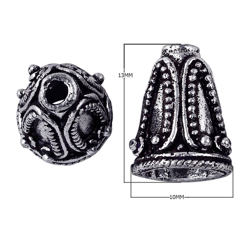 CSF-124 Silver Overlay Cone Beads Bali Designs Inc 