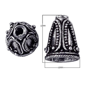 CSF-124 Silver Overlay Cone Beads Bali Designs Inc 