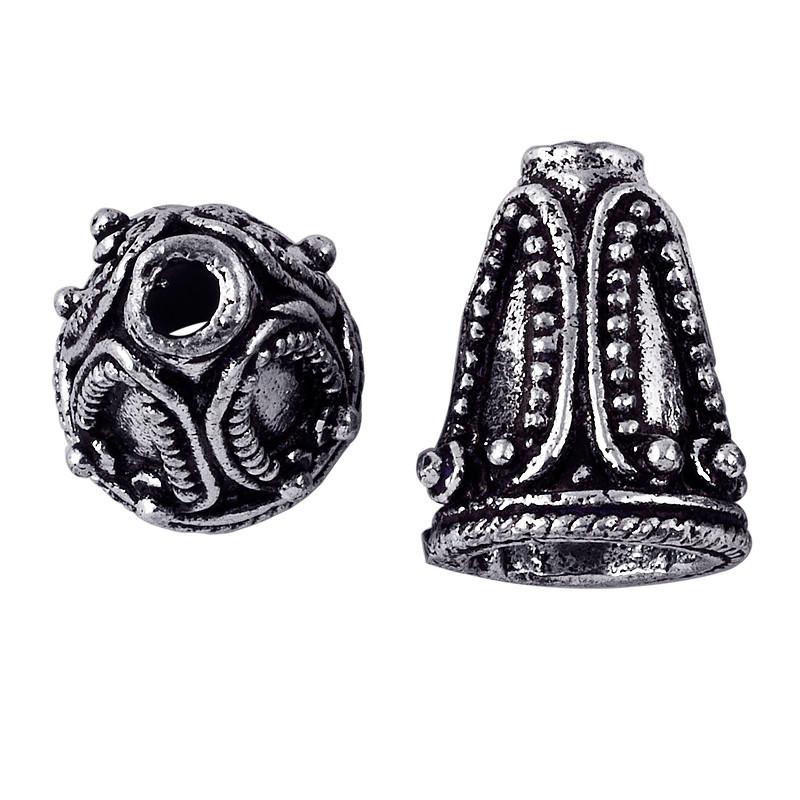 CSF-124 Silver Overlay Cone Beads Bali Designs Inc 