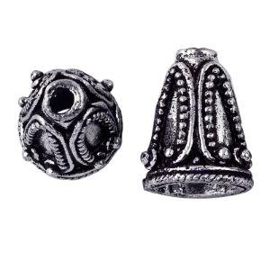 CSF-124 Silver Overlay Cone Beads Bali Designs Inc 