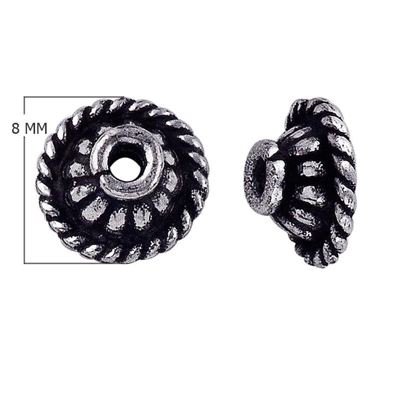 CSF-129 Silver Overlay Bead Cap Beads Bali Designs Inc 