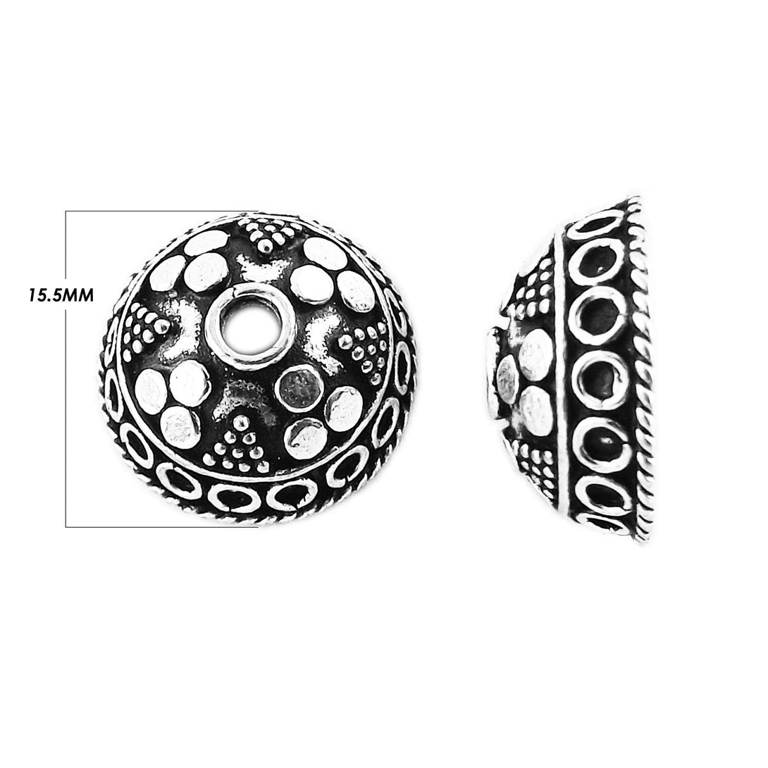 CSF-146 Silver Overlay Bead Cap Beads Bali Designs Inc 