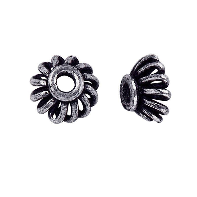 CSF-148-9MM Silver Overlay Bead Cap Beads Bali Designs Inc 