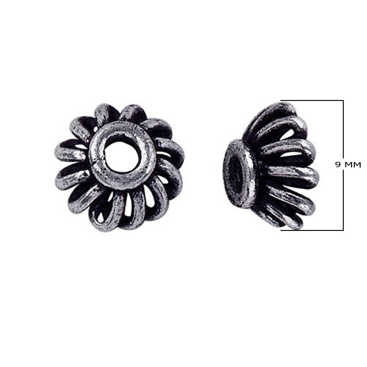 CSF-148-9MM Silver Overlay Bead Cap Beads Bali Designs Inc 