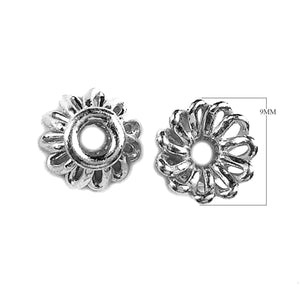 CSF-148-WO Silver Overlay Without Oxid Bead Cap Beads Bali Designs Inc 