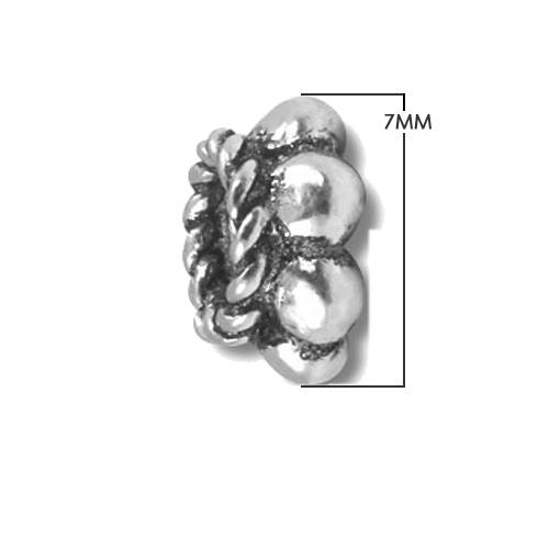 CSF-153-7MM Silver Overlay Bead Cap Beads Bali Designs Inc 