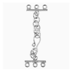 CSF-156-3H Silver Overlay Multi Strand Clasp With 3 Hole Beads Bali Designs Inc 