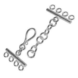 CSF-156-4H Silver Overlay Multi Strand Clasp With 4 Hole Beads Bali Designs Inc 