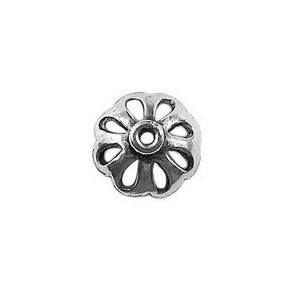 Antique silver overlay over copper bead cap handcrafted in India for wholesale jewelry making