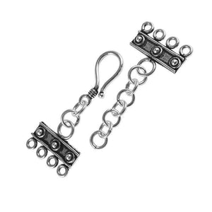 CSF-178-4H Silver Overlay Multi Strand Clasp With 4 Holes Beads Bali Designs Inc 