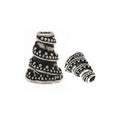 CSF-185 Silver Overlay Twisting Granulation Motif look Cone Beads Bali Designs Inc 