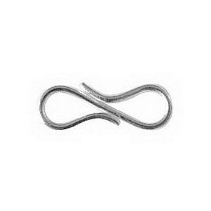 Silver Overlay Over Copper minimalist S hook clasp handcrafted in India with oxidized artisan finish.