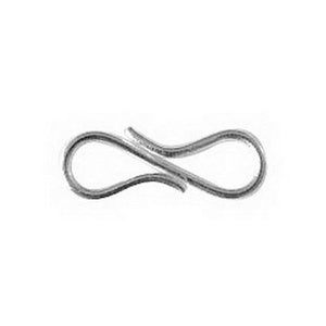 Silver Overlay Over Copper minimalist S hook clasp handcrafted in India with oxidized artisan finish.
