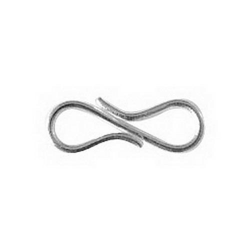 Silver Overlay Over Copper minimalist S hook clasp handcrafted in India with oxidized artisan finish.