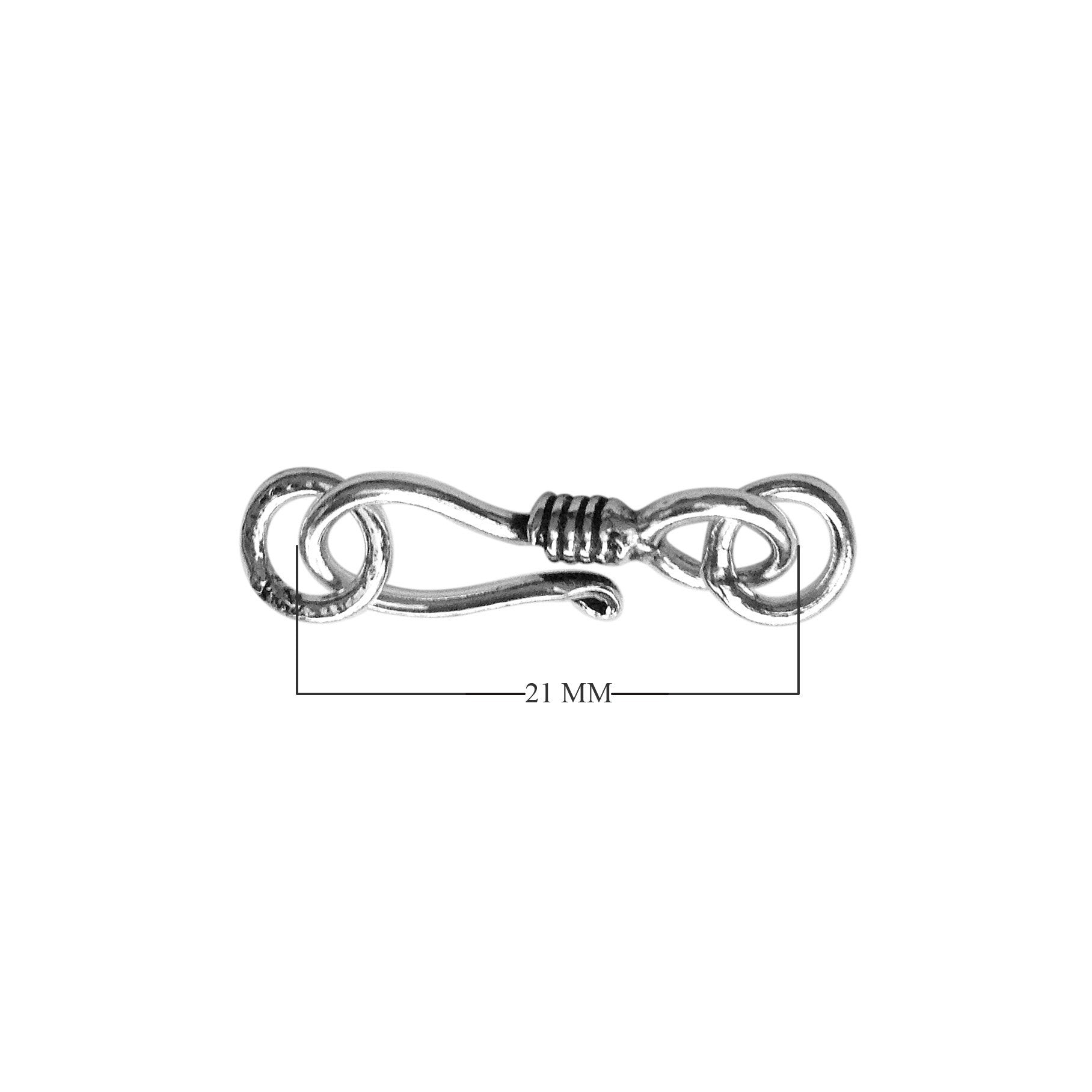 Antique silver overlay over copper jewelry hook handcrafted in India for wholesale jewelry making
