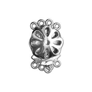 CSF-195 Silver Overlay Multi Strand Clasp With 4 Holes Beads Bali Designs Inc 
