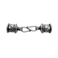 Silver Overlay Over Copper floral hook end cap set handcrafted in India with oxidized antique finish.