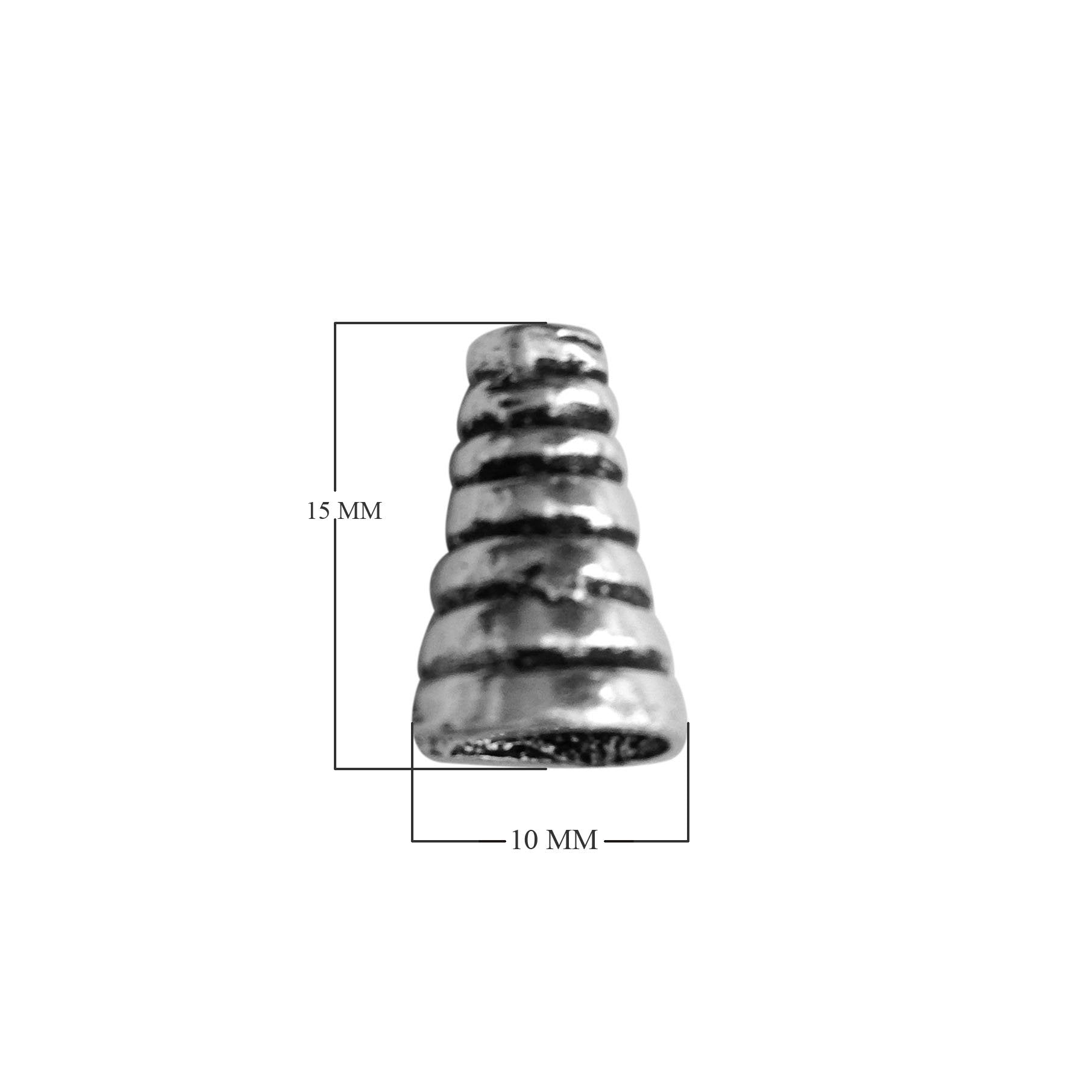 CSF-210-15X10MM Silver Overlay Cone Beads Bali Designs Inc 