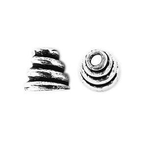 CSF-210-5X6MM Silver Overlay Cone Beads Bali Designs Inc 