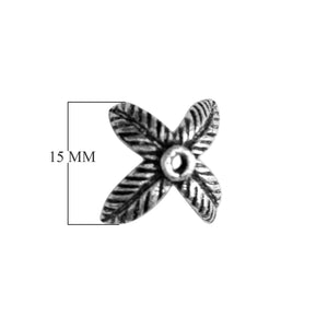 CSF-212 Silver Overlay Leaf Designs Bead Cap Beads Bali Designs Inc 