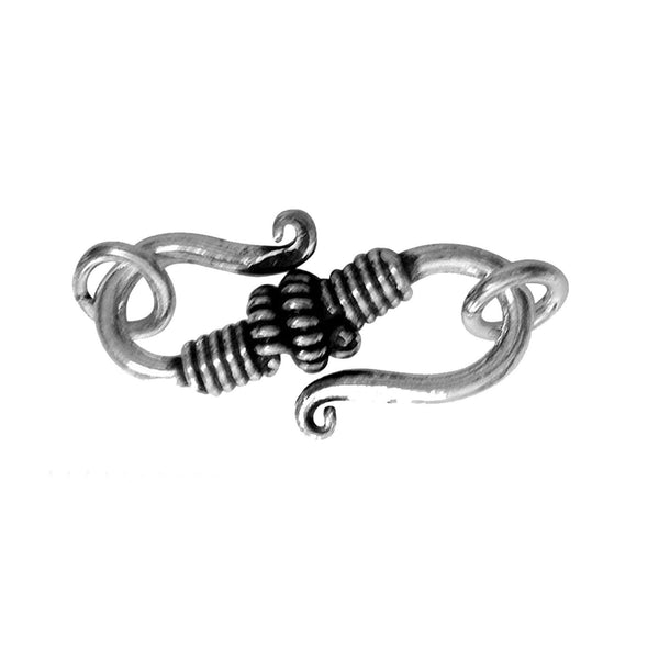 CSF-222 Silver Overlay 'S' Hook Beads Bali Designs Inc 