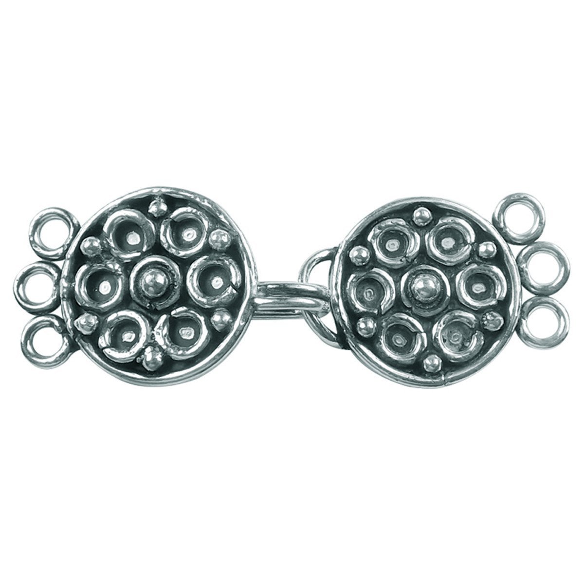 CSF-231 Silver Overlay Multi Strand Clasp With 3 Hole Beads Bali Designs Inc 
