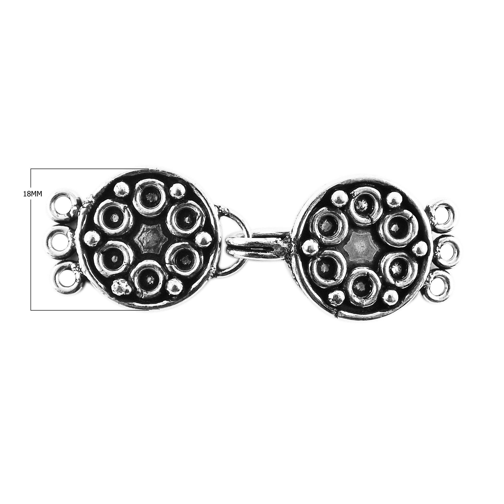 CSF-232 Silver Overlay Multi Strand Clasp With 3 Hole Beads Bali Designs Inc 