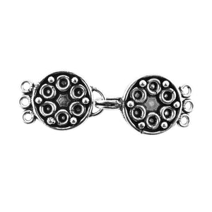 CSF-232 Silver Overlay Multi Strand Clasp With 3 Hole Beads Bali Designs Inc 