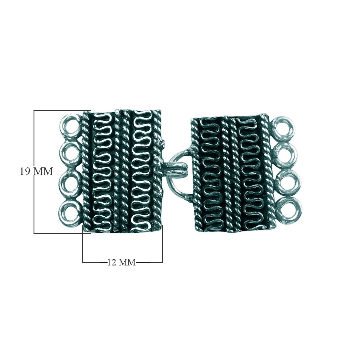 CSF-234 Silver Overlay Multi Strand Clasp With 4 Holes Beads Bali Designs Inc 