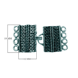 CSF-234 Silver Overlay Multi Strand Clasp With 4 Holes Beads Bali Designs Inc 