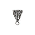 Handcrafted Silver Overlay Over Copper vintage triangular filigree pendant bail made in India with bead-edge detailing