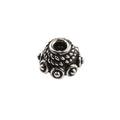 Handcrafted Silver Overlay Over Copper dome bead cap with granulated detailing and antique finish, made in India.