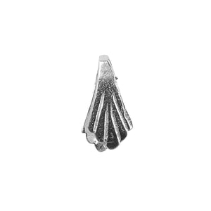 Handcrafted Silver Overlay Over Copper fluted pendant bail with vertical grooves and antique finish, made in India.
