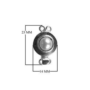 CSF-254-PE-2H Silver Overlay Pearl Clasp 2 Hole Beads Bali Designs Inc 