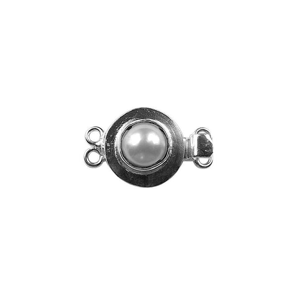 CSF-254-PE-2H Silver Overlay Pearl Clasp 2 Hole Beads Bali Designs Inc 