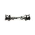 Handcrafted Silver Overlay End Cap in Silver Overlay Over Copper with ornamental textured cylindrical design, made in India.