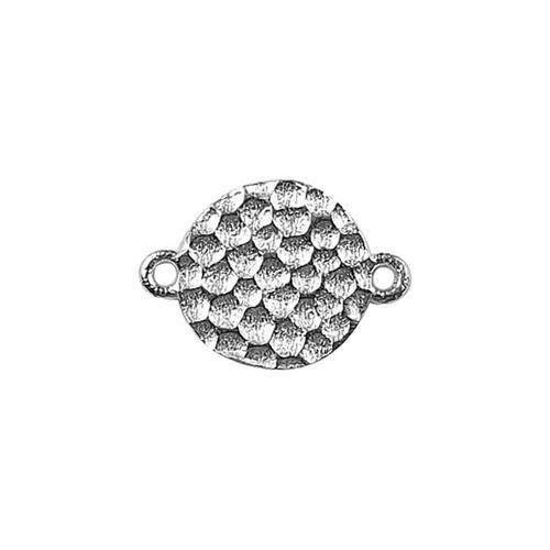 Silver Overlay Over Copper Connector With 2 Hole India handcrafted round hammered connector 10MM polished finish pack of 8.