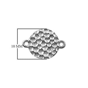 Silver Overlay Over Copper Connector With 2 Hole India handcrafted round hammered connector 10MM polished finish pack of 8.