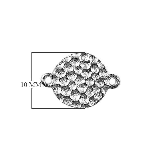 Silver Overlay Over Copper Connector With 2 Hole India handcrafted round hammered connector 10MM polished finish pack of 8.
