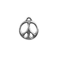 Silver Overlay Over Copper Little Peace Charm India handcrafted round peace symbol charm 10.5MM polished finish pack of 4.